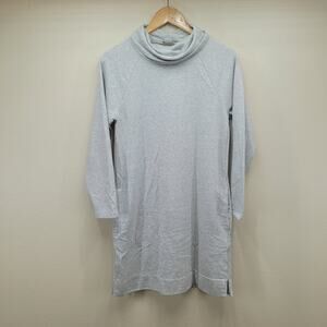 J Crew Tunic Dress XS Sweatshirt Cowl Neck Gray Pockets